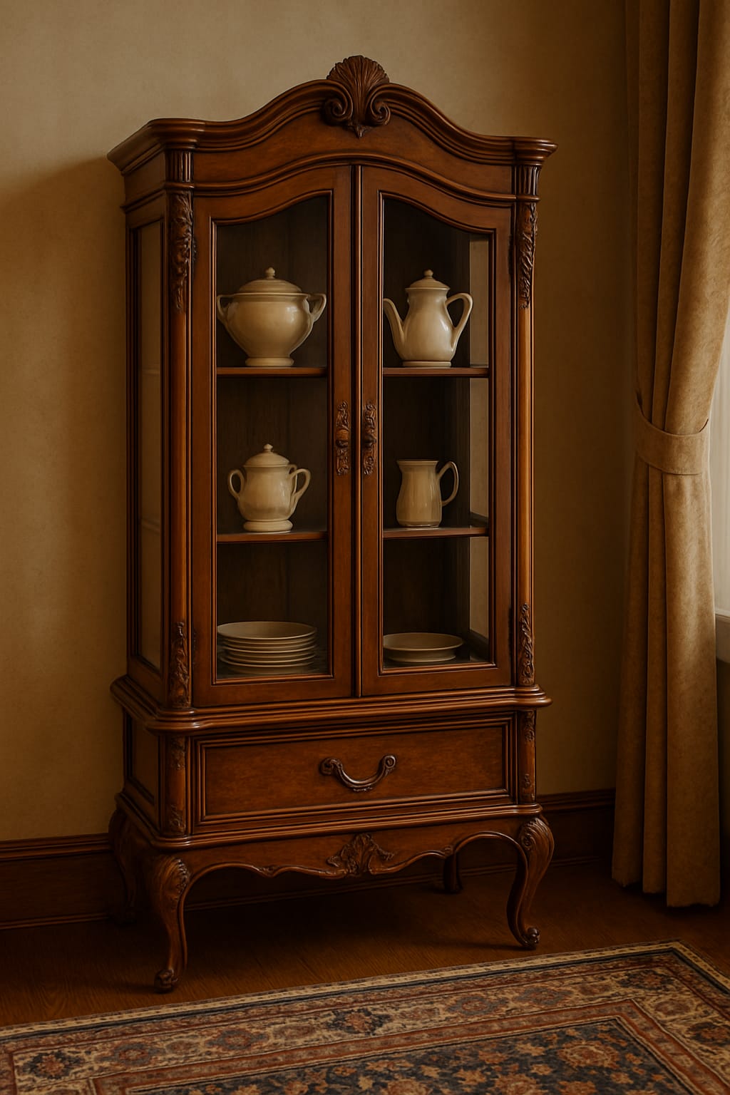 Lemari Pajangan Jati Kuno